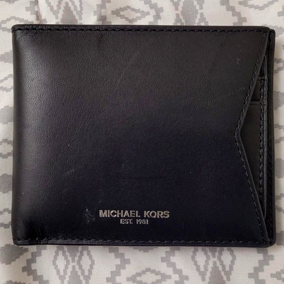 Michael Kors black leather wallet with card holder and pocket.  NWOT - Picture 1 of 5